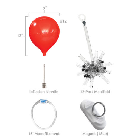 PermaShine 12 Balloon Cluster Ceiling Kit Specs