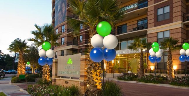 Permanent Balloons by Apartment Leasing Center for Curb Appeal