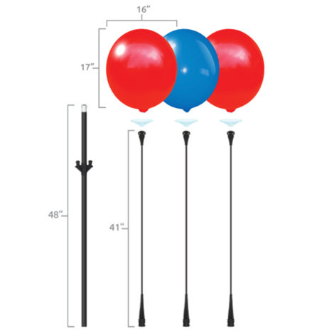 BalloonBobber Triple Cluster Pole Kit Specs 2