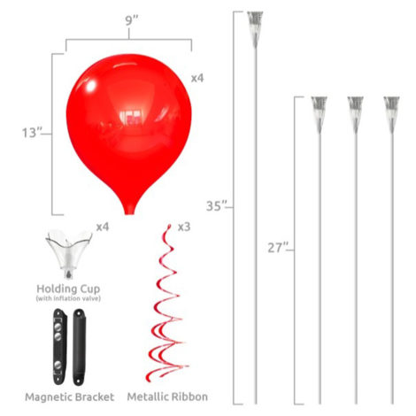 PermaShine Quadruple Balloon Magnetic Bracket Kit