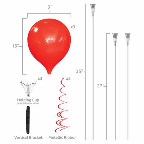 PermaShine Triple Balloon Bracket Kit Specs