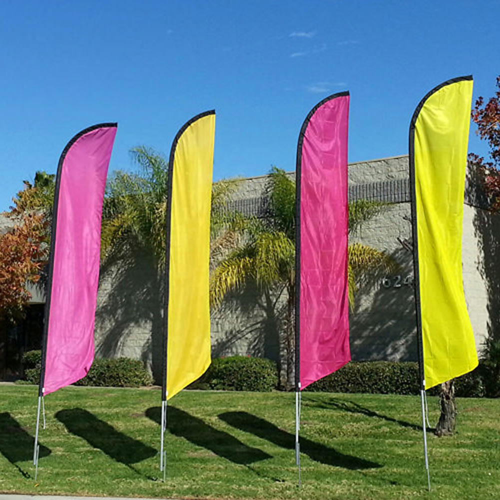Colored Feather Flag Banner Balloons On A Stick